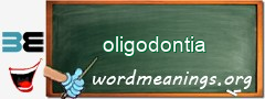 WordMeaning blackboard for oligodontia